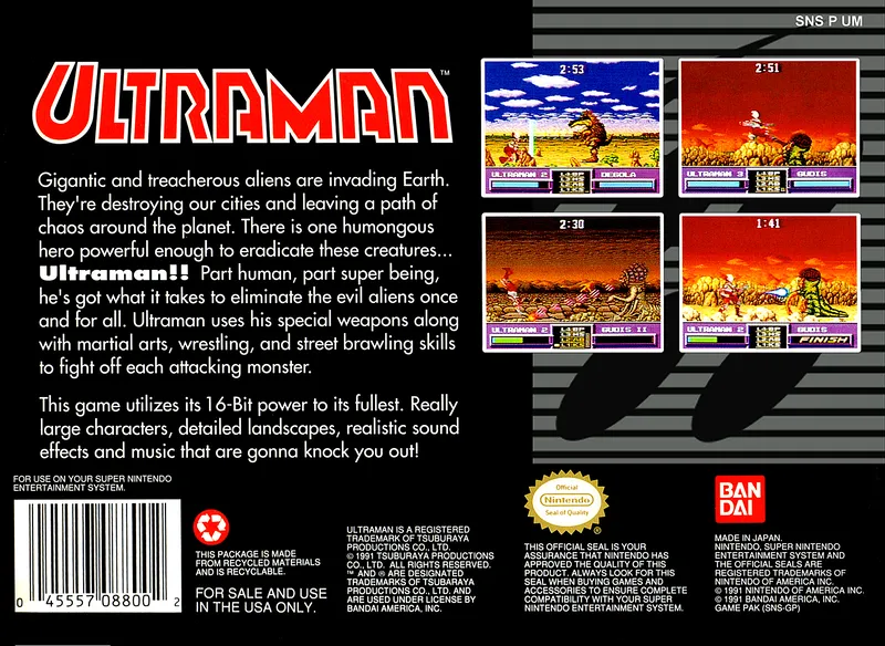 Ultraman box back