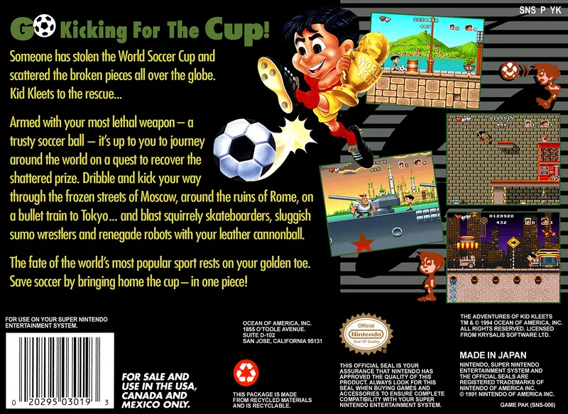 The Adventures of Kid Kleets box back