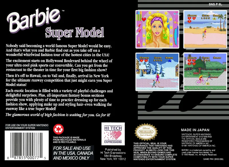Barbie: Super Model box back