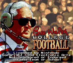 Bill Walsh College Football screenshot