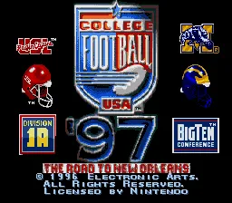 College Football USA 97 screenshot