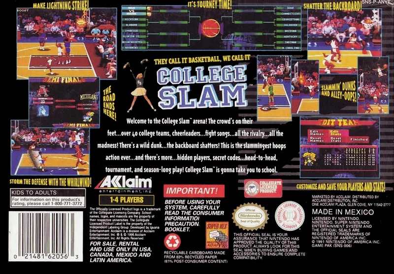 College Slam box back