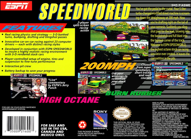 ESPN Speed World box back