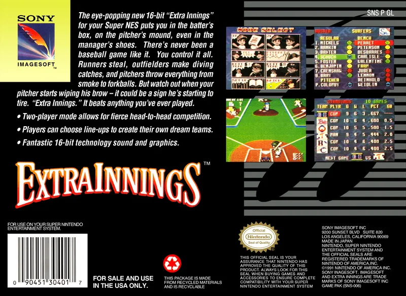 Extra Innings box back