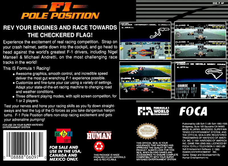 F1 Pole Position box back