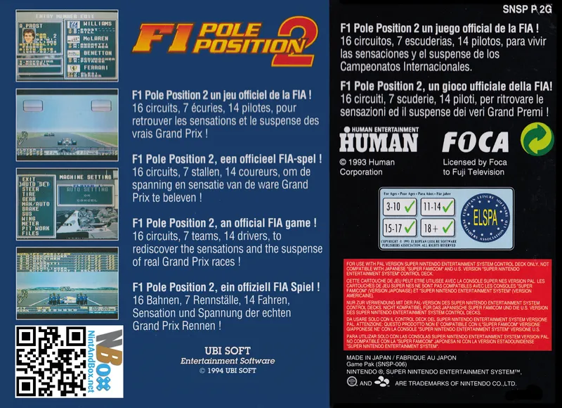 F1 Pole Position 2 box back