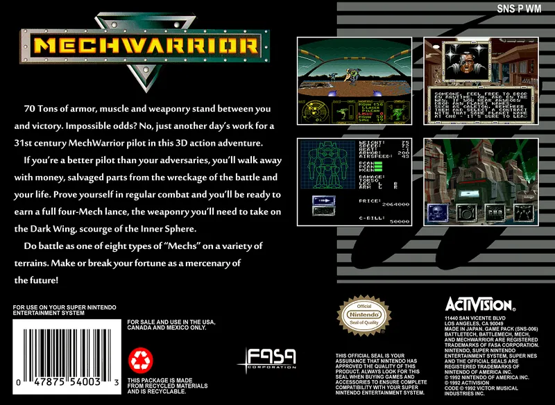 MechWarrior box back
