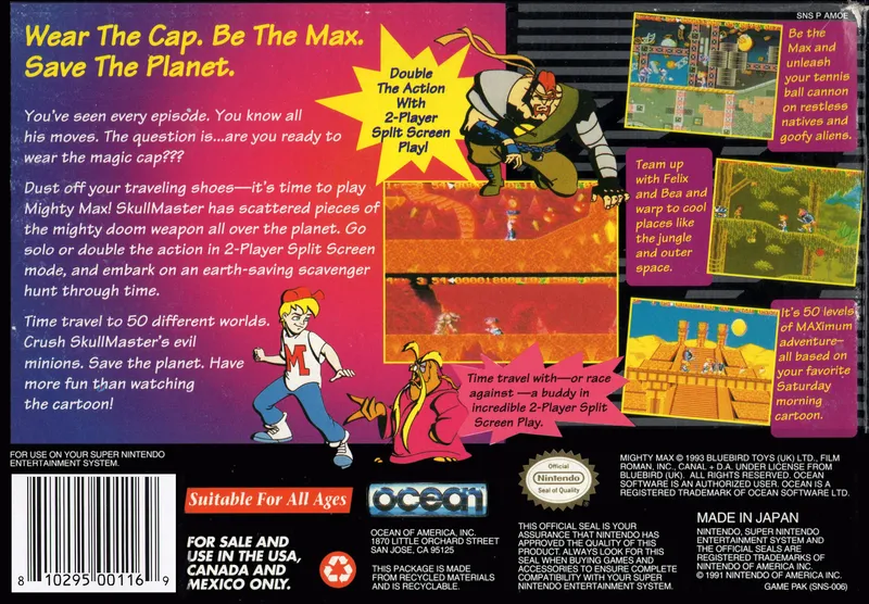 The Adventures of Mighty Max box back
