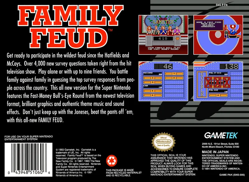 Family Feud box back