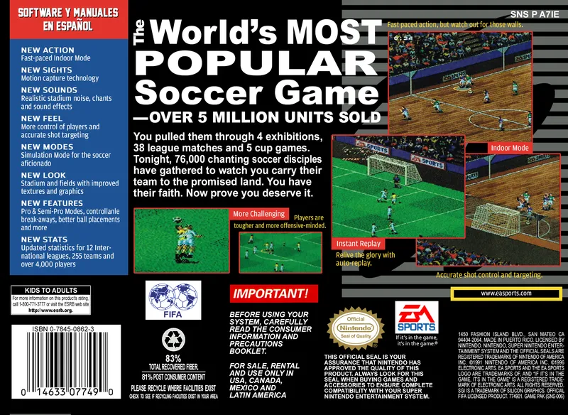 FIFA Soccer 97 box back