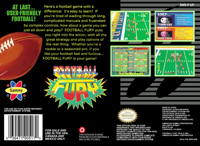 Football Fury box back