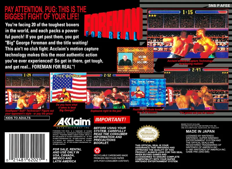 Foreman for Real box back
