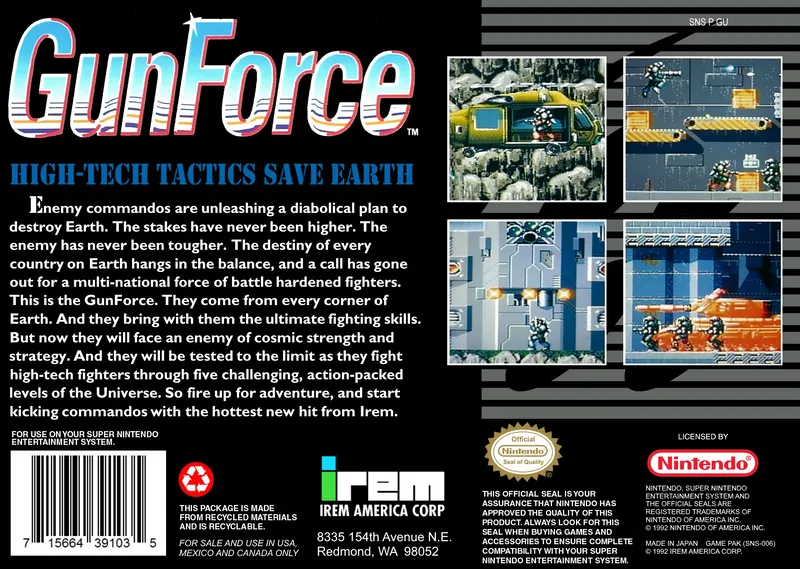 GunForce: Battle Fire Engulfed Terror Island box back