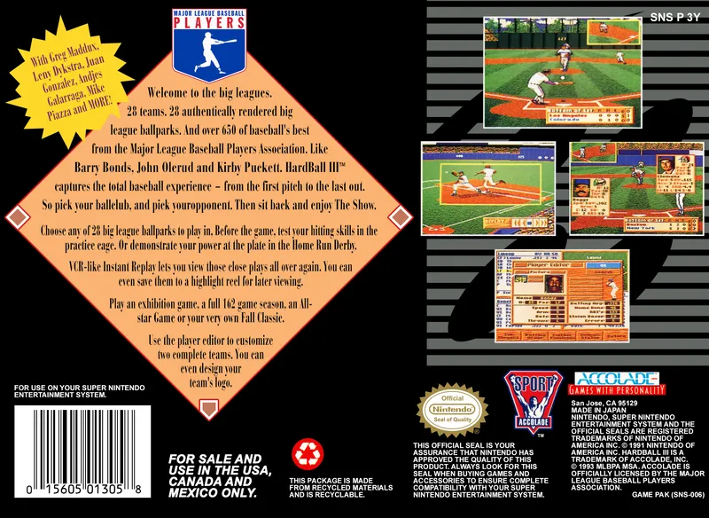 HardBall III box back
