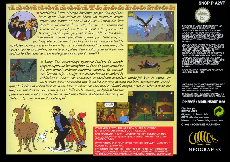 Tintin: Prisoners of the Sun box back
