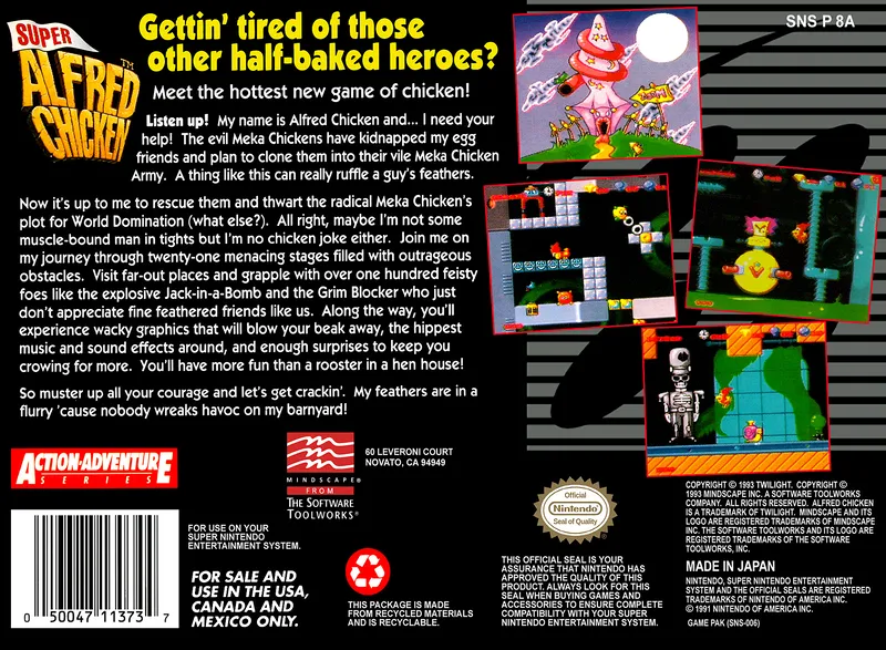 Super Alfred Chicken box back