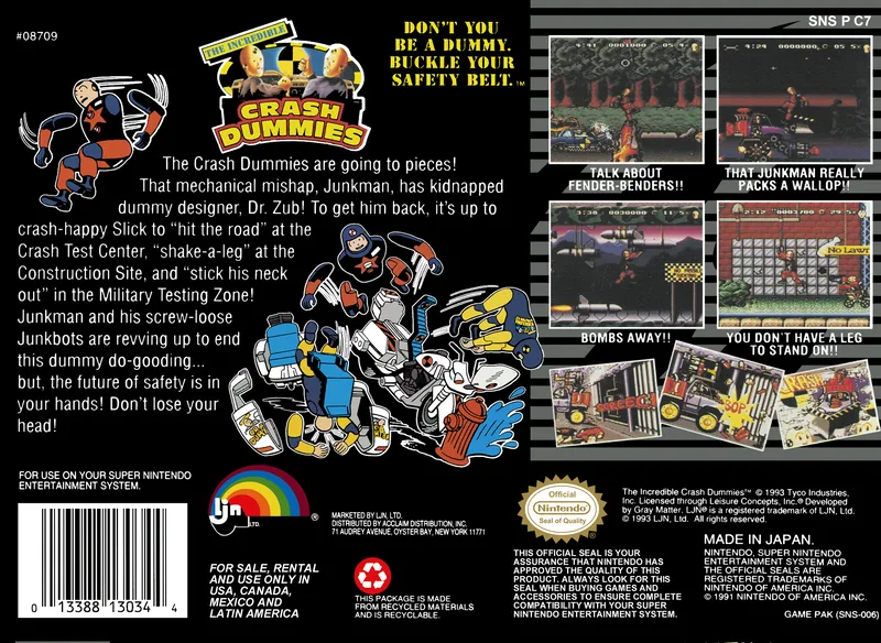 The Incredible Crash Dummies box back