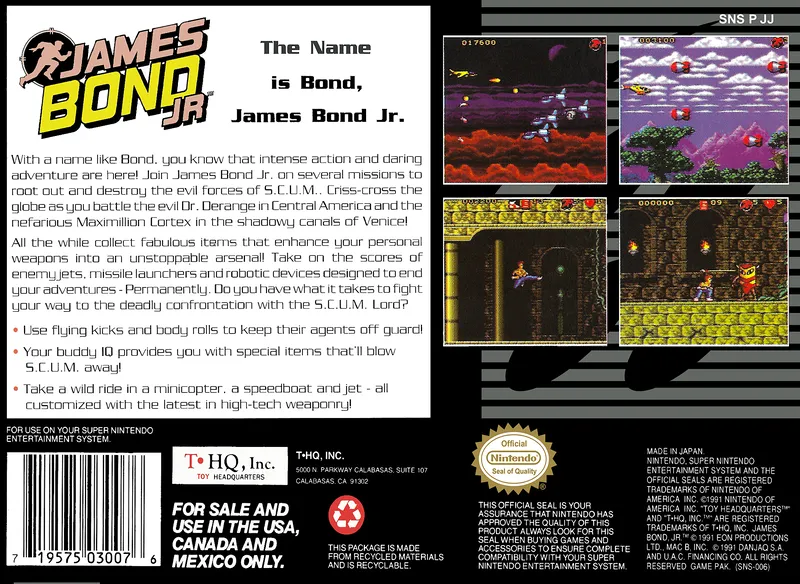 James Bond Jr box back