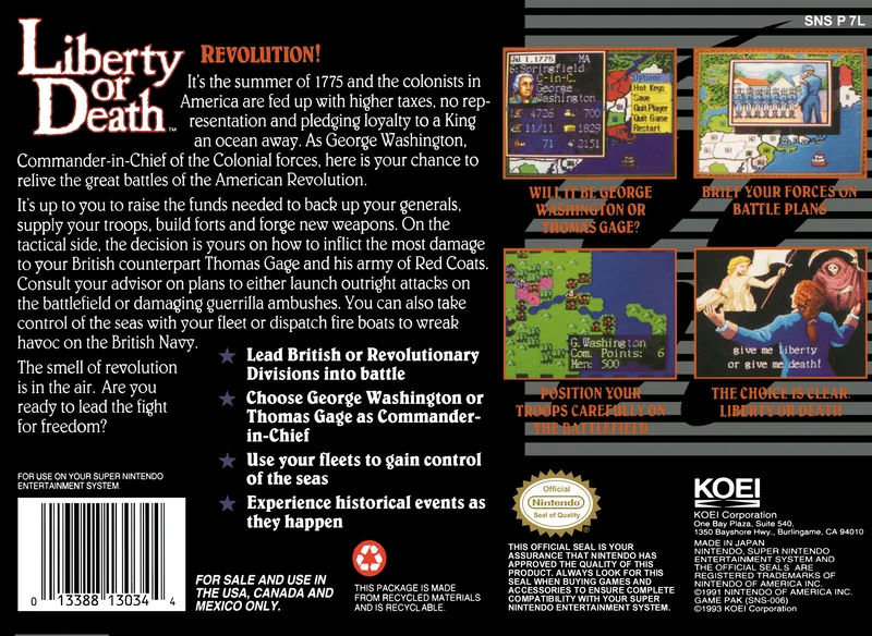 Liberty or Death box back