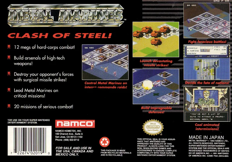Metal Marines box back