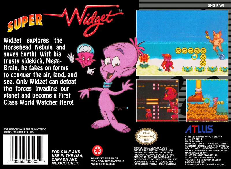Super Widget box back