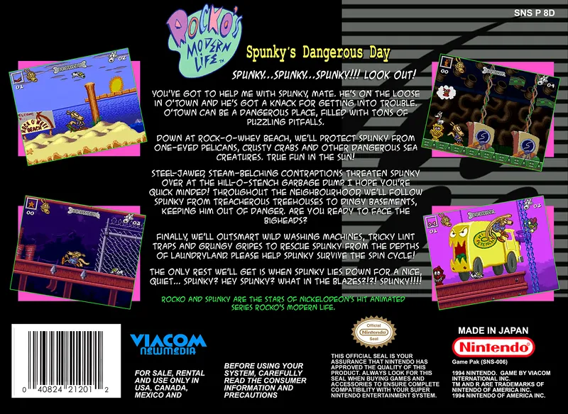 Rocko's Modern Life: Spunky's Dangerous Day box back
