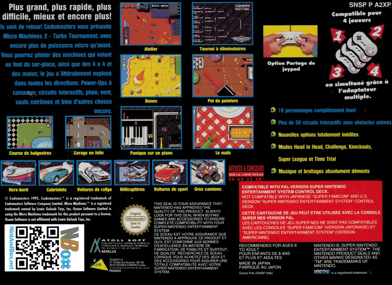 Micro Machines 2: Turbo Tournament box back