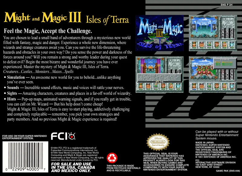 Might and Magic III: Isles of Terra box back