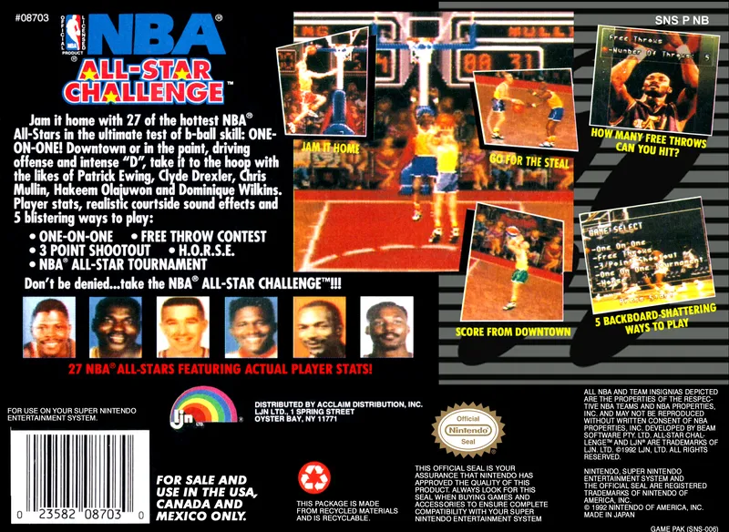 NBA All-Star Challenge box back