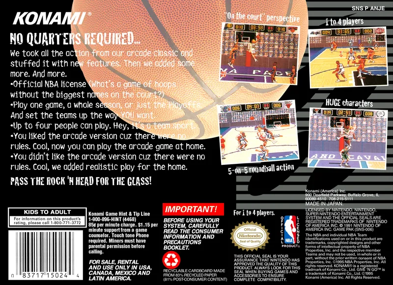 NBA Give 'n Go box back