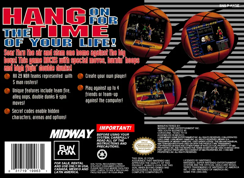 NBA Hang Time box back