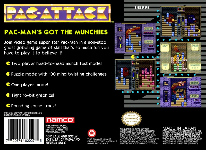 Pac-Attack box back