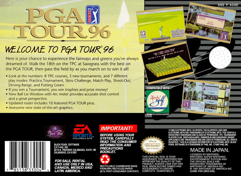 PGA Tour 96 box back