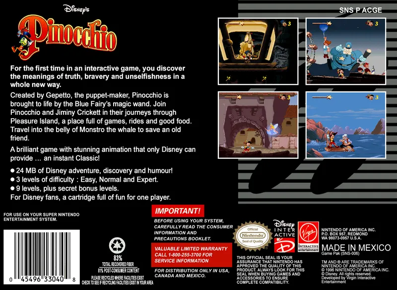 Pinocchio box back
