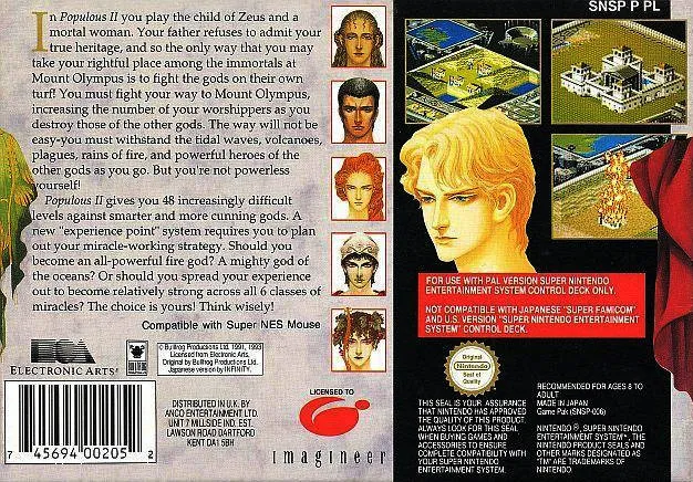 Populous II: Trials of the Olympian Gods box back