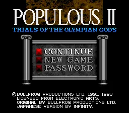 Populous II: Trials of the Olympian Gods screenshot