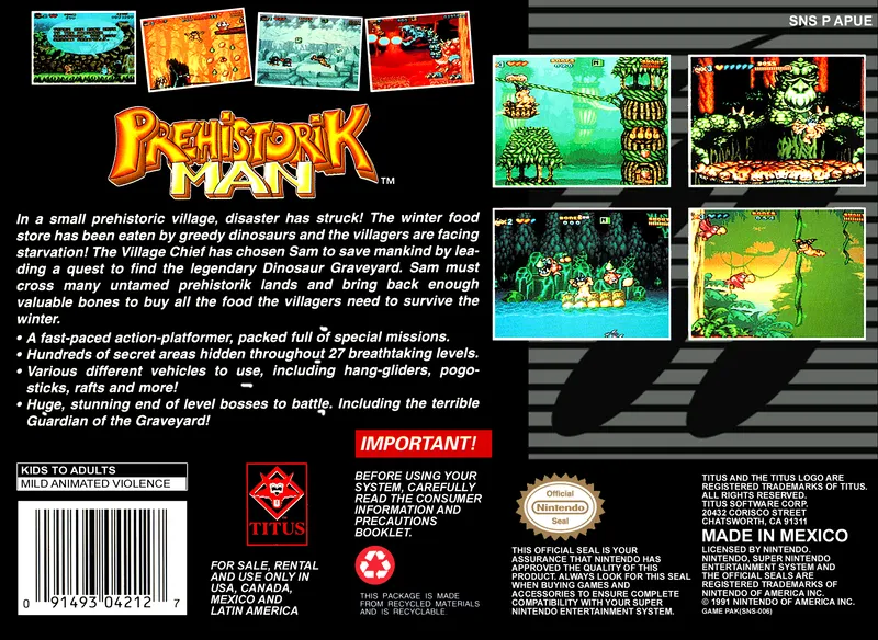Prehistorik Man box back