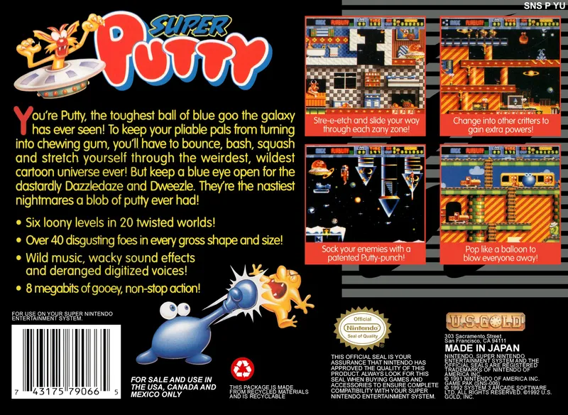 Super Putty box back