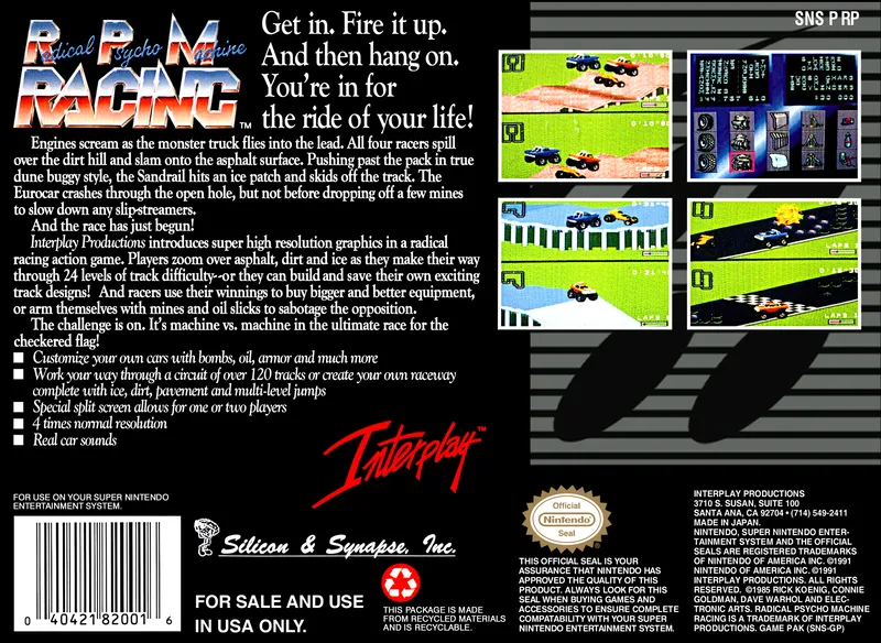 Radical Psycho Machine Racing box back