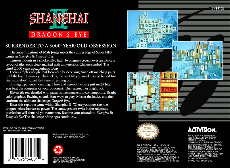 Shanghai II: Dragon's Eye box back