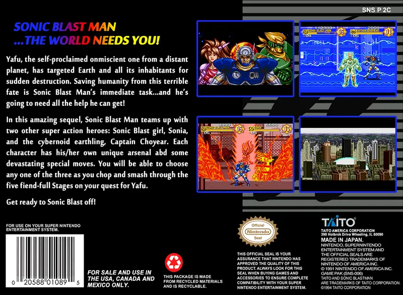 Sonic Blast Man II box back