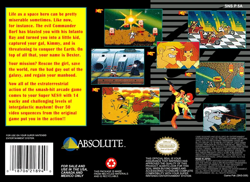 Space Ace box back
