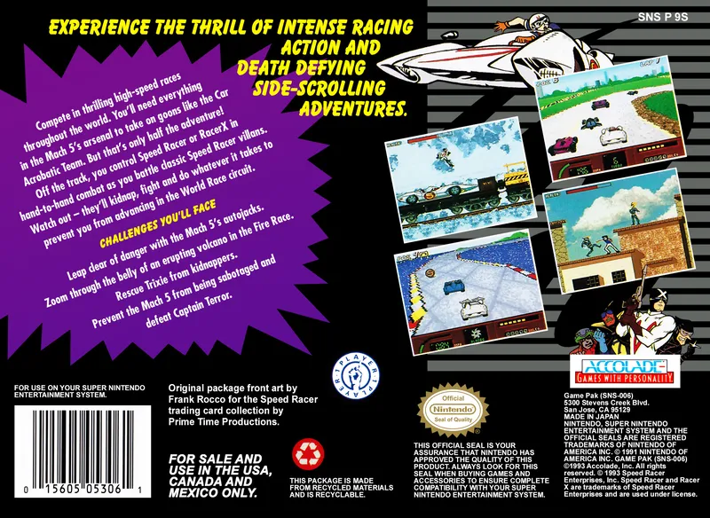 Speed Racer in My Most Dangerous Adventures box back
