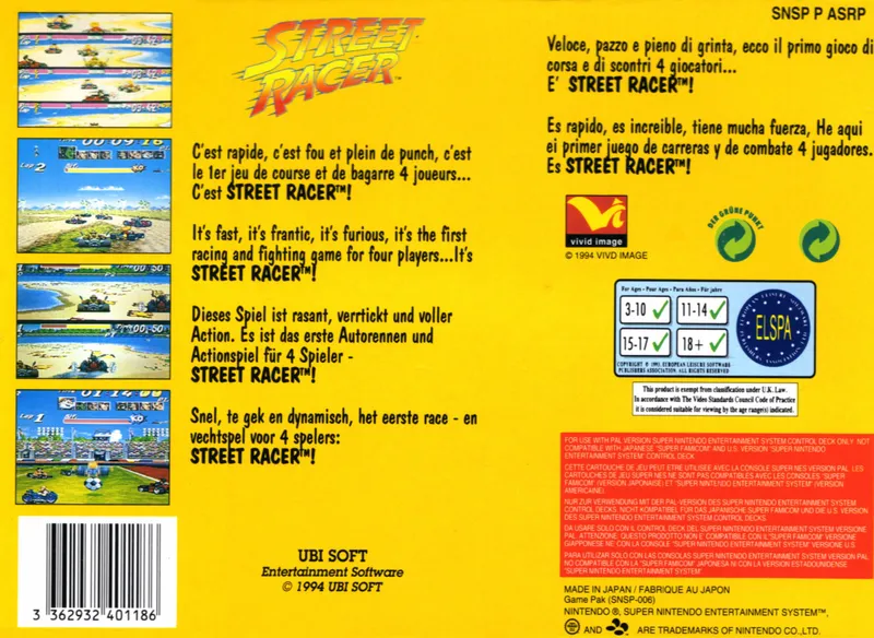 Street Racer box back