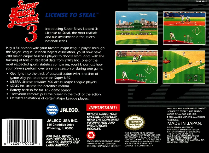 Super Bases Loaded 3: License to Steal box back
