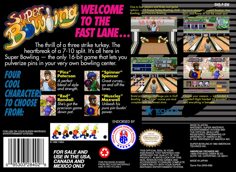 Super Bowling box back