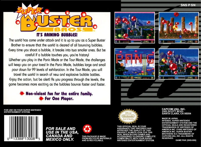 Super Buster Bros. box back