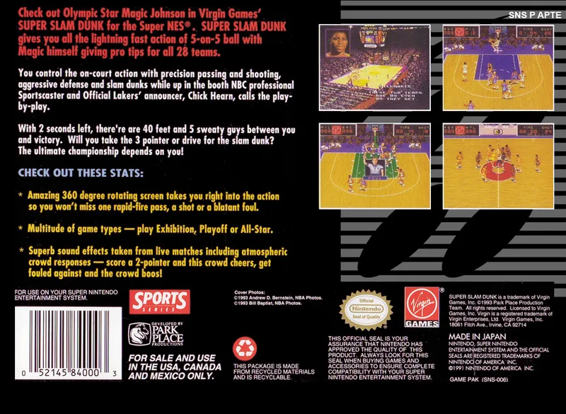 Super Slam Dunk box back