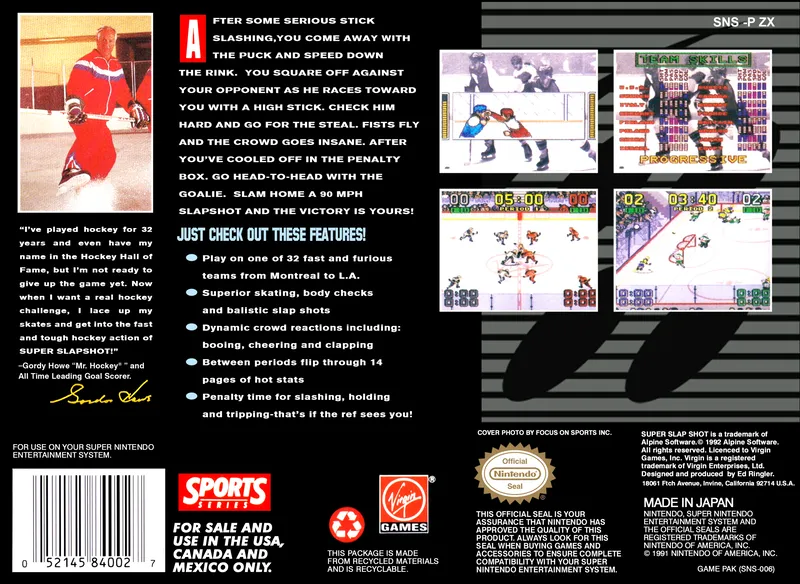 Super Slap Shot box back