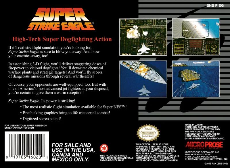Super Strike Eagle box back